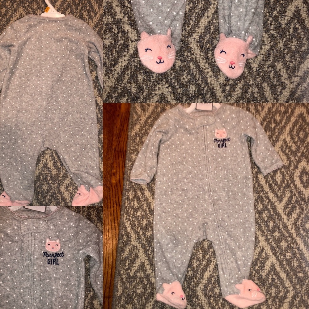 NWOT Carter’s 3M baby girl footed onesie